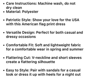 American Flag Casual Dress or Swimsuit Cover Up Beach Dress