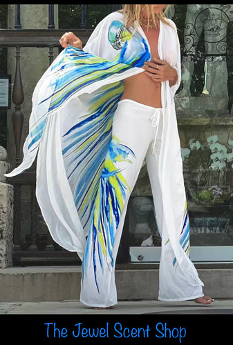 Two Piece Pants and Cover Up Splash Of Color