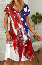 Load image into Gallery viewer, American Flag Casual Dress or Swimsuit Cover Up Beach Dress