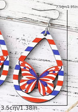 Load image into Gallery viewer, Flag Patriotic Dangle Earrings