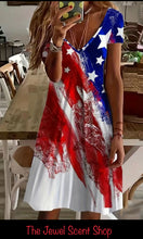 Load image into Gallery viewer, American Flag Casual Dress or Swimsuit Cover Up Beach Dress